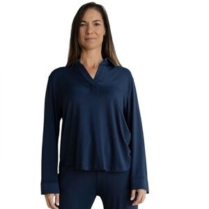 COZY EARTH Bamboo Stretch-Knit Long Sleeve Polo Size XL